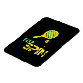 Tennis Sport Pop Art, Green & Yellow Racket & Ball Magneet (Linkerzijde)