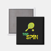 Tennis Sport Pop Art, Green & Yellow Racket & Ball Magneet (Voorkant / Achterkant)