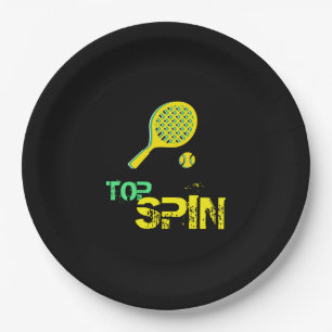 Tennis Sport Pop Art, Green & Yellow Racket & Ball Papieren Bordje