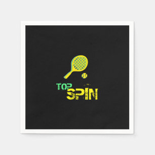 Tennis Sport Pop Art, Green & Yellow Racket & Ball Servet