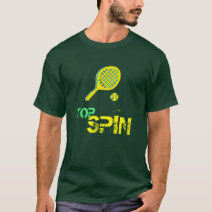 Tennis Sport Pop Art, Green & Yellow Racket & Ball T-shirt