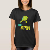 Tennis Sport Pop Art, Green & Yellow Racket & Ball T-shirt (Voorkant)