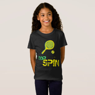 Tennis Sport Pop Art, Green & Yellow Racket & Ball T-shirt