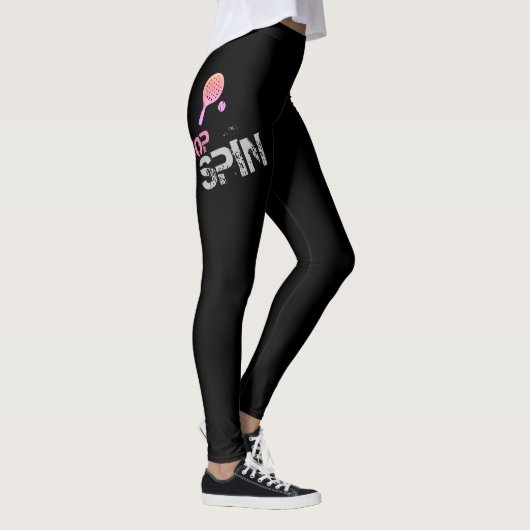 Tennis Sport Pop Art, Roze Racket & Ball Leggings (Rechts)