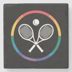 Tennis Sport Rainbow LGBTQ Gay Pride Ally Stenen Onderzetter