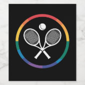 Tennis Sport Rainbow LGBTQ Gay Pride Ally Wijn Etiket (Enkel label)