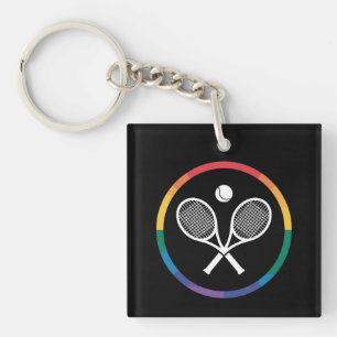 Tennis Sport Regenboog LGBTQ Gay Pride Ally Sleutelhanger