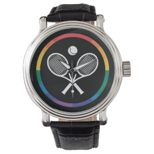 Tennis Sport Regenboog LGBTQ Gay Pride Bondgenoot Horloge