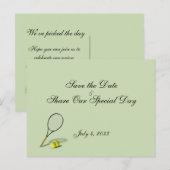 Tennis Sport Save the Date Briefkaart (Voorkant / Achterkant)