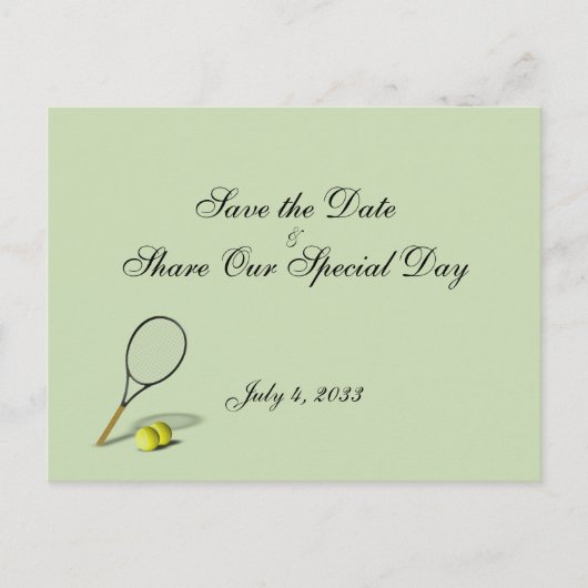 Tennis Sport Save the Date Briefkaart (Voorkant)