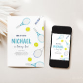 Tennis Sport Thema Verjaardag Uitnodiging