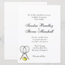 Tennis Sport Theme Wedding Invitaties