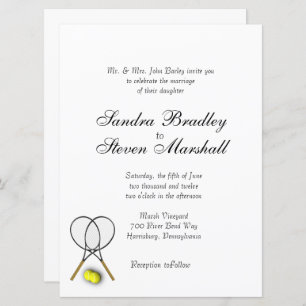 Tennis Sport Theme Wedding Invitaties Kaart
