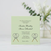 Tennis Sport Theme Wedding Invitaties Kaart (Staand voorkant)