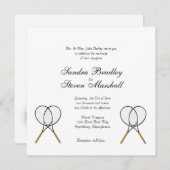 Tennis Sport Theme Wedding Invitaties Kaart (Voorkant / Achterkant)