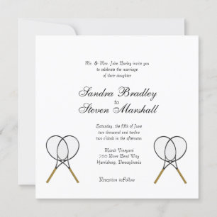 Tennis Sport Theme Wedding Invitaties Kaart