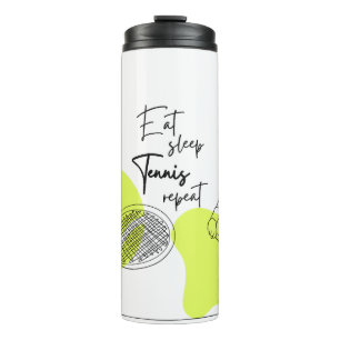 Tennis Sport Tumbler Eet Slaap Tennis Herhalen Thermosbeker