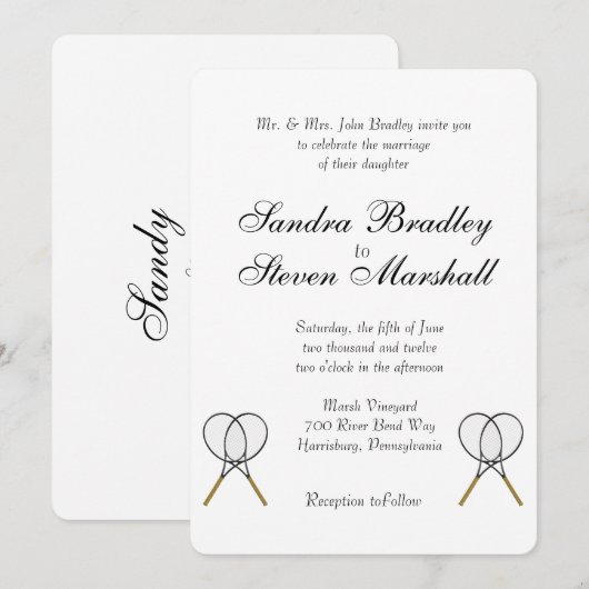 Tennis Sport Uitnodigingen (Voorkant / Achterkant)