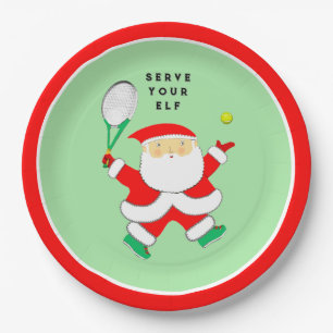 Tennis sporten kerstfeest papieren bord