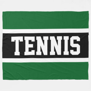 TENNIS Sportief Atletisch Groen Zwart Wit Strepen Fleece Deken