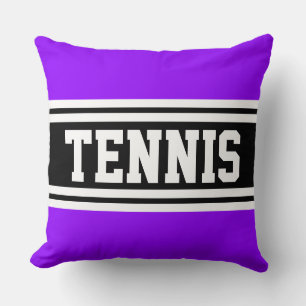 TENNIS Sportief Helder Paars Zwart Racing Strepen Kussen