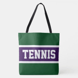Tennis Sportieve Paarse Groene Witte Atletische St Tote Bag