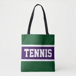 Tennis Sportieve Paarse Groene Witte Atletische St Tote Bag