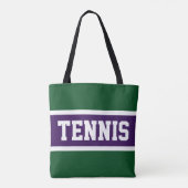 Tennis Sportieve Paarse Groene Witte Atletische St Tote Bag (Achterkant)