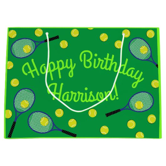 Tennis Sports Birthday Party Groot Cadeauzakje (Voorkant)