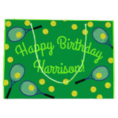 Tennis Sports Birthday Party Groot Cadeauzakje (Achterkant)
