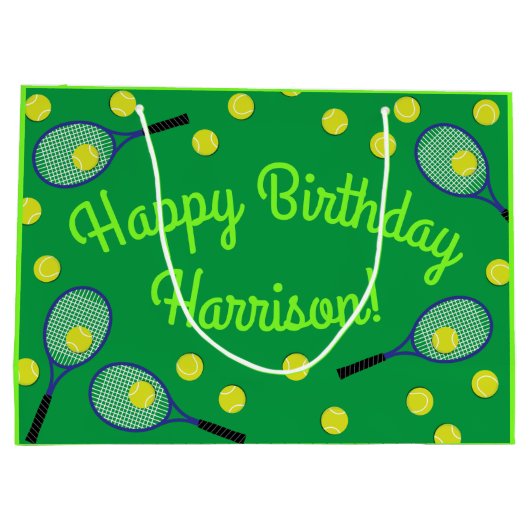 Tennis Sports Birthday Party Groot Cadeauzakje (Achterkant)