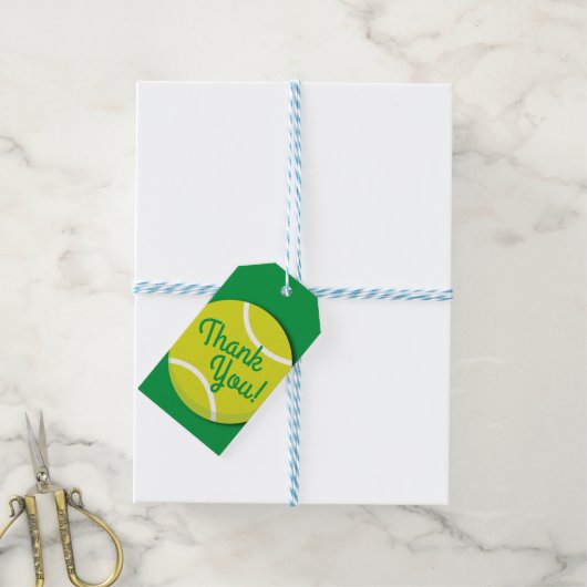 Tennis Sports Birthday Party Hartelijk dank Cadeaulabel (Met Touw)