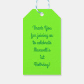 Tennis Sports Birthday Party Hartelijk dank Cadeaulabel (Achterkant)