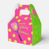 Tennis Sports Birthday Party roze Bedankdoosjes (Achterkant)