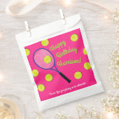 Tennis Sports Birthday Party roze Bedankzakje (Geknipt)