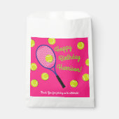 Tennis Sports Birthday Party roze Bedankzakje (Voorkant)