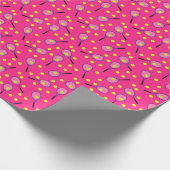 Tennis Sports Birthday Party roze Cadeaupapier (Hoek)