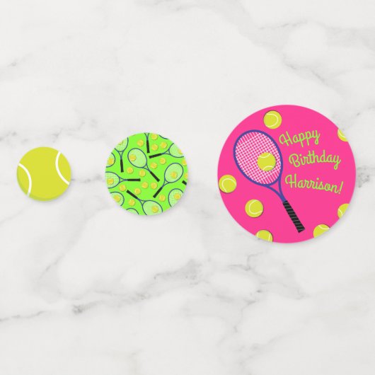 Tennis Sports Birthday Party roze Confetti (Voorkanten)