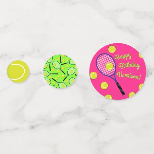 Tennis Sports Birthday Party roze Confetti (Achterkanten)
