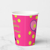 Tennis Sports Birthday Party roze Papieren Bekers (Rechts)