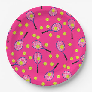 Tennis Sports Birthday Party roze Papieren Bordje