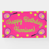 Tennis Sports Birthday Party roze Spandoek (Horizontaal)