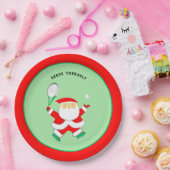 Tennis Sports Christmas party paper plate Papieren Bordje (Feest)