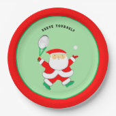 Tennis Sports Christmas party paper plate Papieren Bordje (Voorkant)