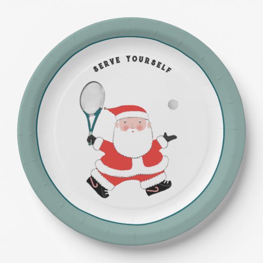 Tennis Sports kerstparty paper bord (Voorkant)