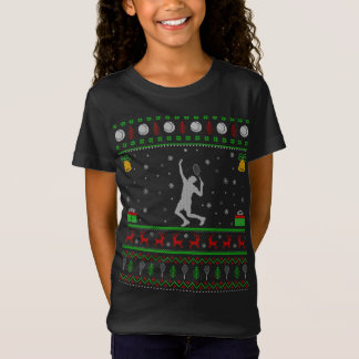 Tennis Sports Lover Xmas Ugly Tennis Chris T-shirt