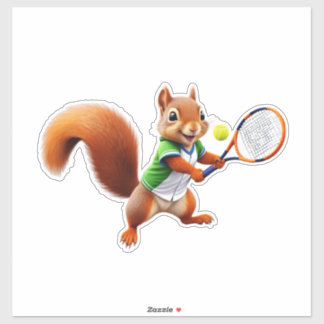 Tennis Squirrel Sticker