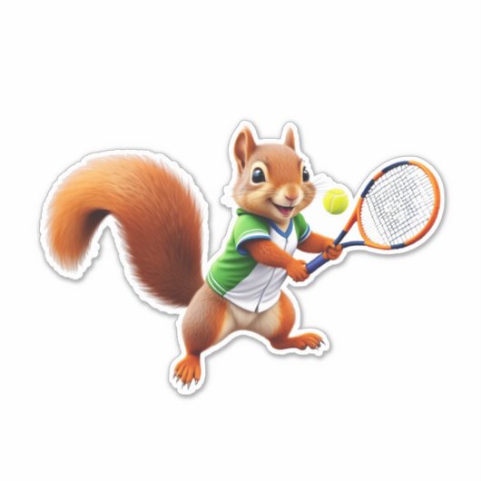 Tennis Squirrel Sticker (Voorkant)