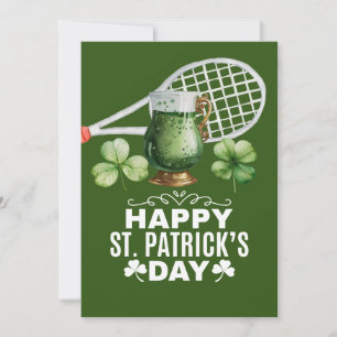 Tennis St. Patrick's dag voor tennisser Feestdagenkaart