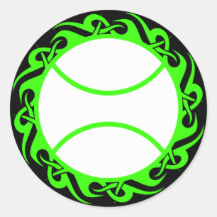 tennis, stam. ronde sticker
